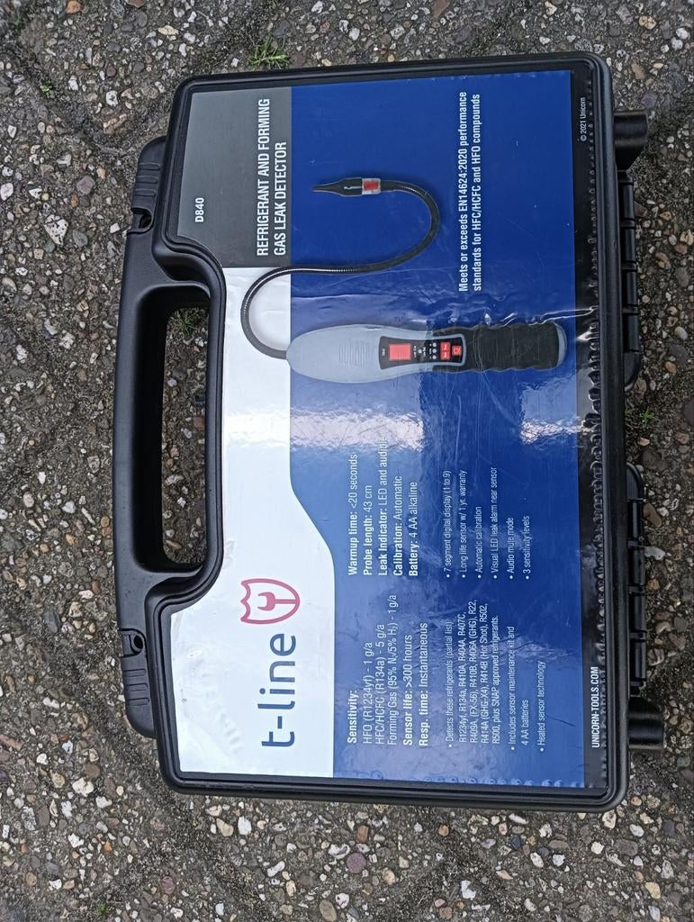T-line D840 gasdetector koudemiddel detector lekzoeker airco, Ophalen of Verzenden, Zo goed als nieuw, Overige meters