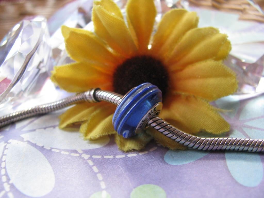 Pandora MURANO bedel 790612 = ribbon KOBALT BLAUW, Sieraden, Tassen en Uiterlijk, Bedels, Glas of Kristal, Pandora, Ophalen of Verzenden