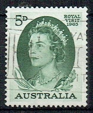 Australie 1963 Koninklijk bezoek Koningin Elisabeth, Verzenden, Gestempeld, Koningshuis
