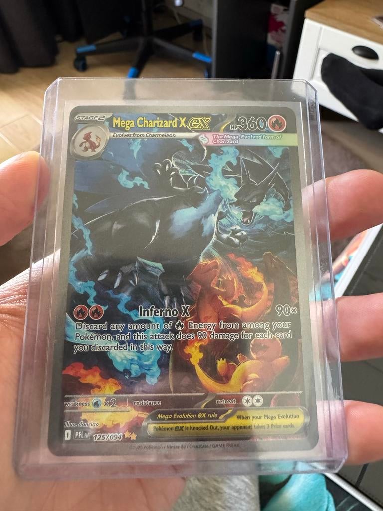Mega Charizard ex 125/094 - Pokémon Kaart, Ophalen of Verzenden, Zo goed als nieuw, Losse kaart, Foil