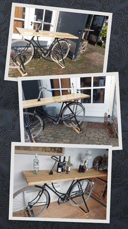 ***  < gazellige fiets-tafel >***, Ophalen, Zo goed als nieuw, 150 tot 200 cm, Rechthoekig