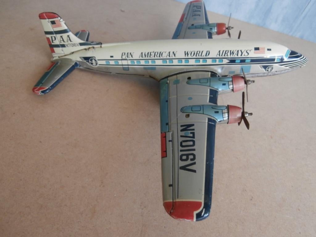 Vintage Blikken 4 motorig vliegtuig Pan Am uit Japan, Ophalen of Verzenden