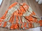 Yyss hippy gypsy ibiza laagjes rok oranje goud zijde s m l, Maat 38/40 (M), Oranje, Ophalen of Verzenden, Zo goed als nieuw