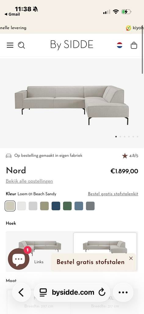 BySidde Nord bank, Ophalen, Zo goed als nieuw, Overige maten