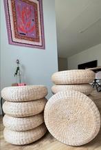 10 Riet Poefjes / Kussens - Zithoek, Ophalen, Minder dan 50 cm, Gebruikt, Rond