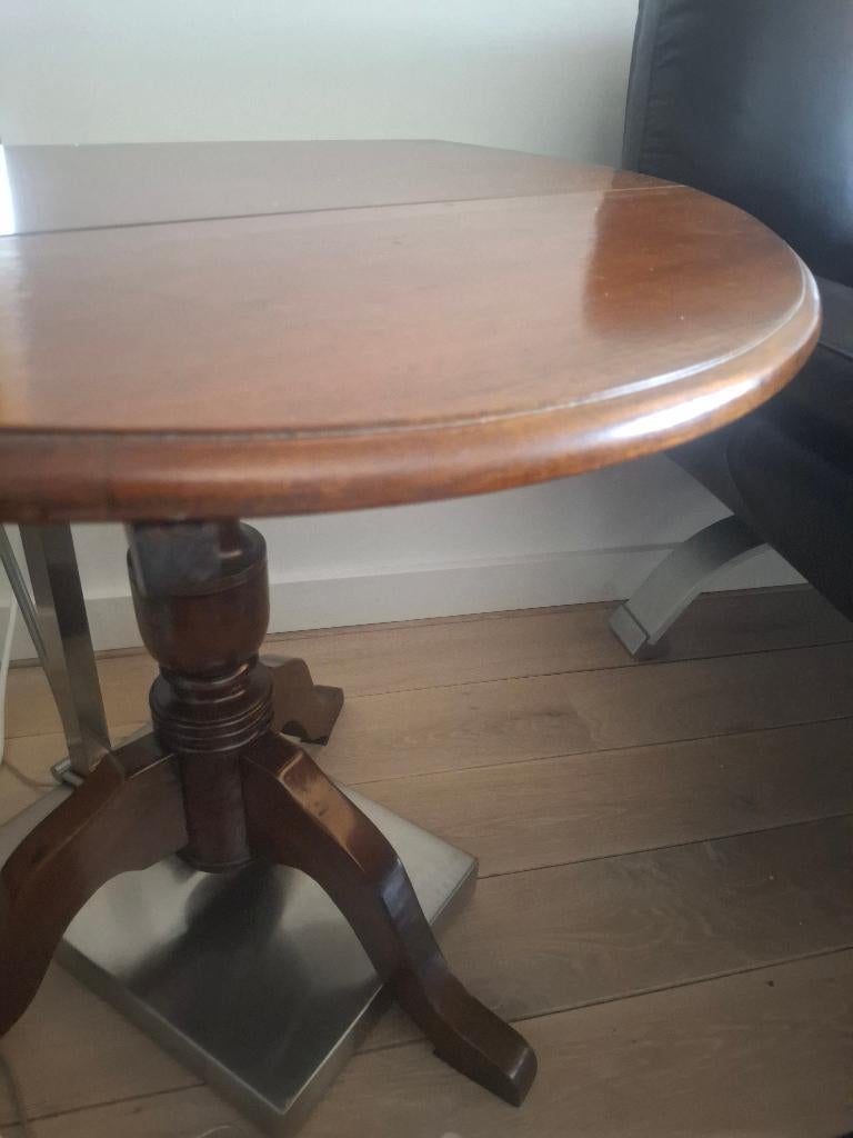 Ronde bijzettafel in delen neerklapbaar, Huis en Inrichting, Ophalen, Rond, 55 tot 75 cm, 60 cm of meer