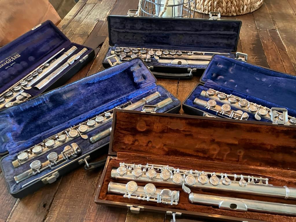 5  dwarsfluiten!, Muziek en Instrumenten, Ophalen, Gebruikt, Met koffer of tas