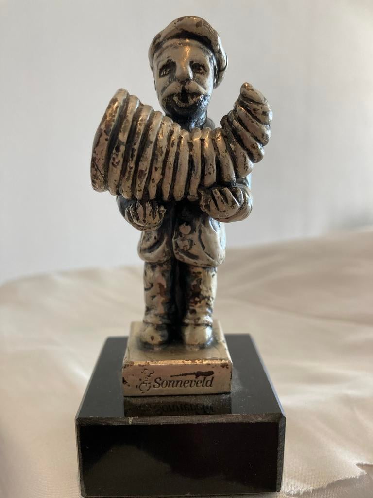 Vintage Sonneveld/Frucaps zilvertin beeldje van bakker, Antiek en Kunst, Ophalen of Verzenden