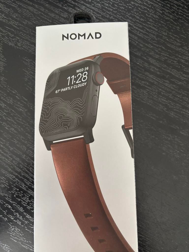 Nomad leren Apple Watch bandje bruin, Ophalen of Verzenden, Gebruikt, Bandje, 44/45//49mm apple watch