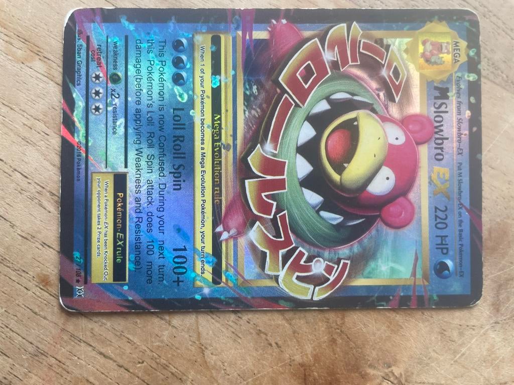 Mega Slowbro EX Pokémon kaart 2016, Ophalen of Verzenden, Gebruikt, Losse kaart, Foil