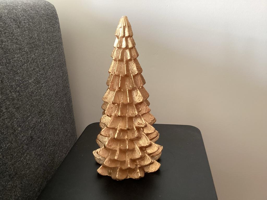 Rustic Lys- kerstboom kaars goud 10 * 20 cm, Diversen, Ophalen of Verzenden, Zo goed als nieuw