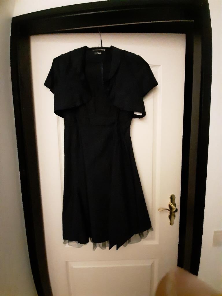 Gelegenheid jurk met bolero jasje, Kleding | Dames, Maat 38/40 (M), Galajurk, Blauw, Ophalen of Verzenden