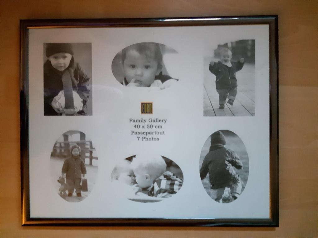 Fotolijst passepartout titanium metallic frame 40x50 cm, Huis en Inrichting, Woonaccessoires | Lijsten, Ophalen, Metaal of Aluminium
