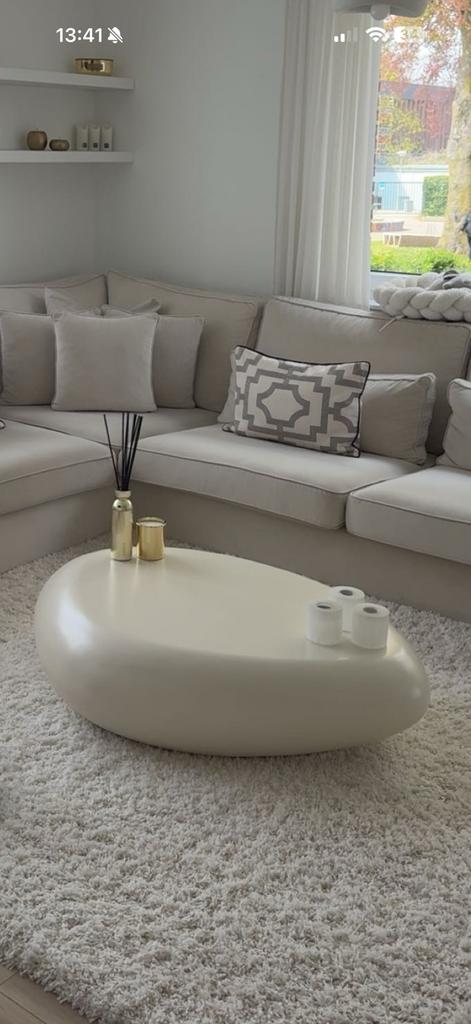 Westwing salon tafel pietra organisch, Huis en Inrichting, Tafels | Salontafels, Ophalen, 100 tot 150 cm, 50 tot 100 cm, Zo goed als nieuw