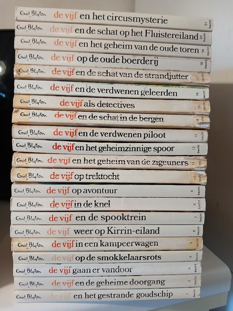 Enid Blyton - Complete serie van De Vijf, deel 1 t/m deel 21, Ophalen of Verzenden, Gelezen, Enid Blyton