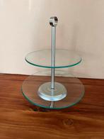 Etagère van glas - 2 etages, Ophalen of Verzenden, Zo goed als nieuw
