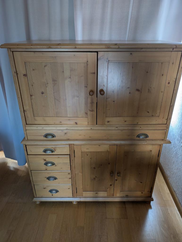 Computerkast hout (2-delig), Ophalen, Gebruikt, Hout (massief hout), 120 tot 170 cm