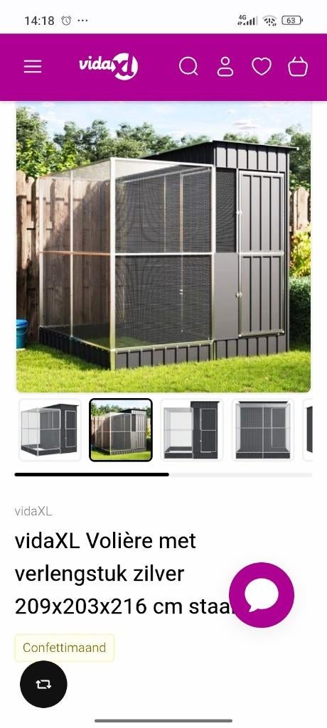 Vogel volière buiten, Dieren en Toebehoren, Vogels | Hokken en Kooien, Nieuw, Volière, Aluminium, Ophalen