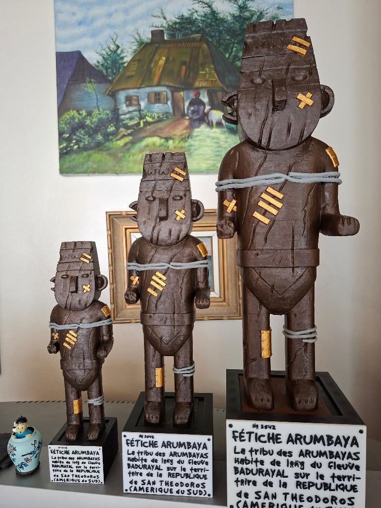 Kuifje Arumbaya fetisj 27cm. handgeschilderd, Verzamelen, Beelden en Beeldjes, Ophalen of Verzenden, Nieuw, Overige typen