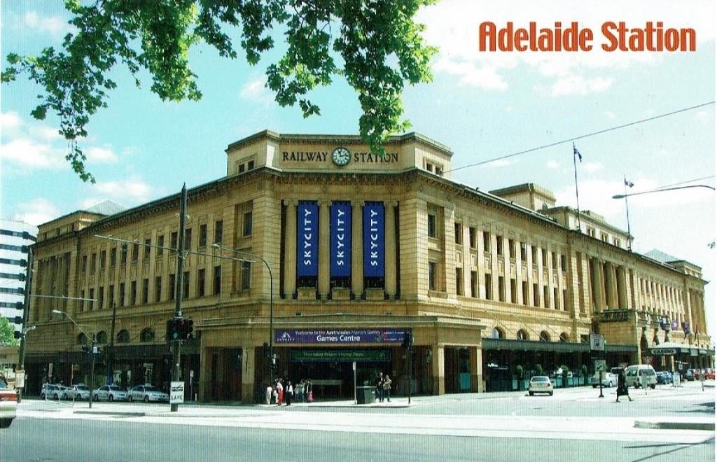 Ansichtkaart station Adelaide, Australië, Verzamelen, Ansichtkaarten | Buitenland, Ophalen of Verzenden, 1980 tot heden, Ongelopen