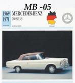 Mb05 autokaart mercedes benz 280 se 3;5 ( 1969- 1971 ), Verzenden, Zo goed als nieuw, Auto's