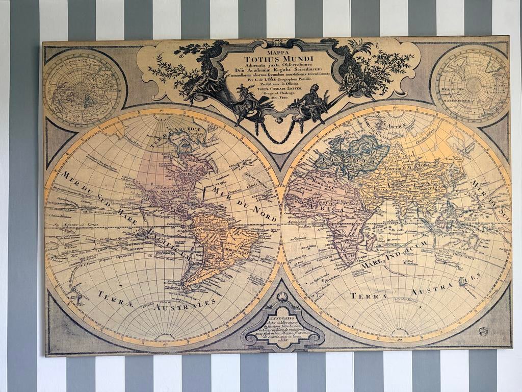 Mappa Totius Mundi wereldkaart., Ophalen of Verzenden, 1800 tot 2000, Wereld, Landkaart