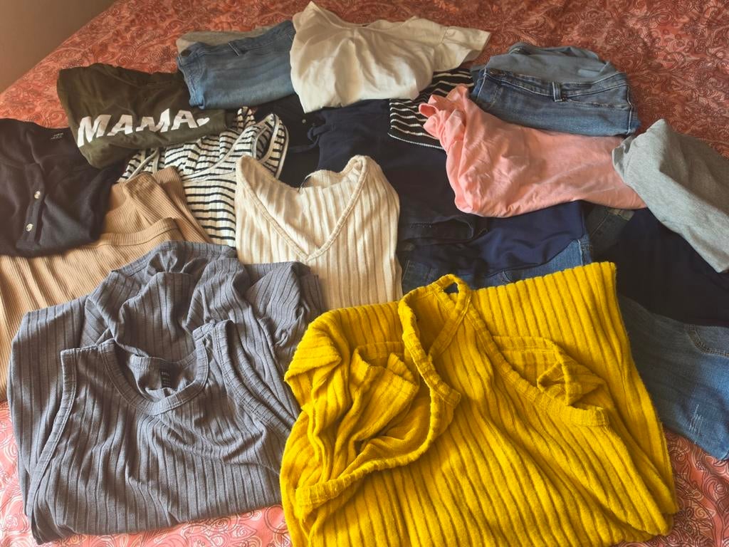 Zwangerschapskleding pakket - Diverse maten en stijlen, Kleding | Dames, Positiekleding, Ophalen, Blauw, Maat 36 (S), Gedragen