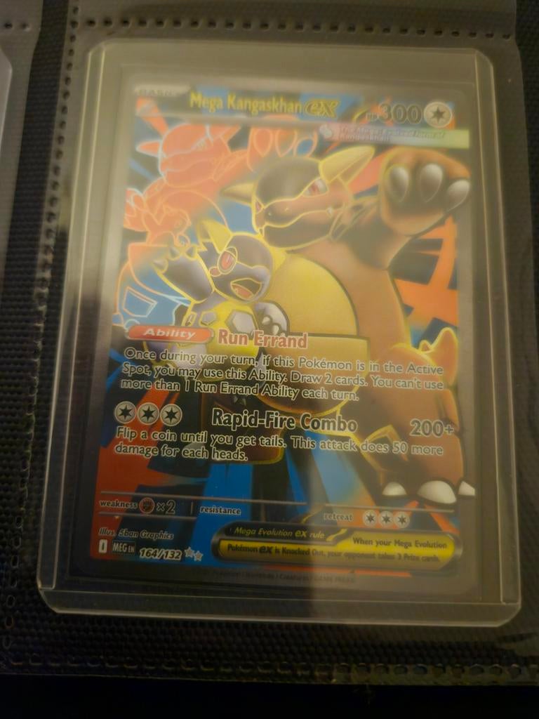 Pokemon Mega Kangaskhan ex 164/132 Mega Evolution, Ophalen of Verzenden, Zo goed als nieuw, Losse kaart, Foil