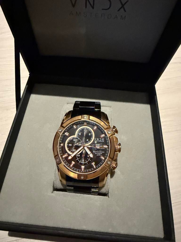 VNDX Young Rebel Big Boy Staal Rosé Goud Heren Horloge, Sieraden, Tassen en Uiterlijk, Horloges | Heren, Overige merken, Staal