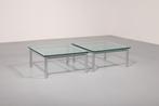 Cassina LC-10 Coffee Table Rare Light Blue Glass Edition, 50 tot 100 cm, Design, Ophalen of Verzenden, Zo goed als nieuw