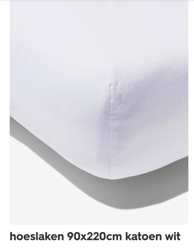 2 hoeslakens Hema 90 x 220 zgan, Huis en Inrichting, Slaapkamer | Beddengoed, Eenpersoons, Ophalen of Verzenden, Zo goed als nieuw