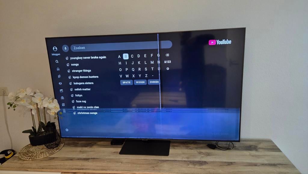 Smart TV met defect scherm - Ideaal voor onderdelen, Ophalen, QLED, 100 Hz, Samsung