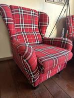 2 Engelse Oorfauteuils, Ophalen, 75 tot 100 cm, Zo goed als nieuw, Stof
