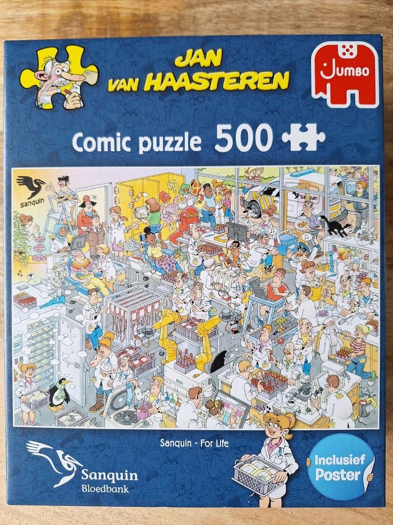 Jan van Haasteren - Bloedbank, Ophalen, 500 t/m 1500 stukjes, Gebruikt, Legpuzzel