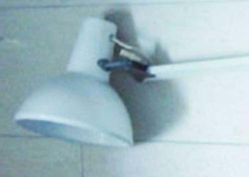 Tafellamp Bureaulamp Architectenlamp Schaarlamp Wit Vintage, Huis en Inrichting, Lampen | Tafellampen, Ophalen of Verzenden, Gebruikt