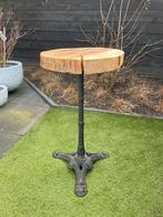 Bijzettafel met gietijzeren poot, Huis en Inrichting, Tafels | Bijzettafels, Ophalen, Minder dan 55 cm, Rond, Zo goed als nieuw