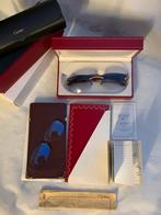 Cartier zonnebril hout met 22karaat verguld goud extra glas, Overige merken, Zonnebril, Overige kleuren, Ophalen of Verzenden