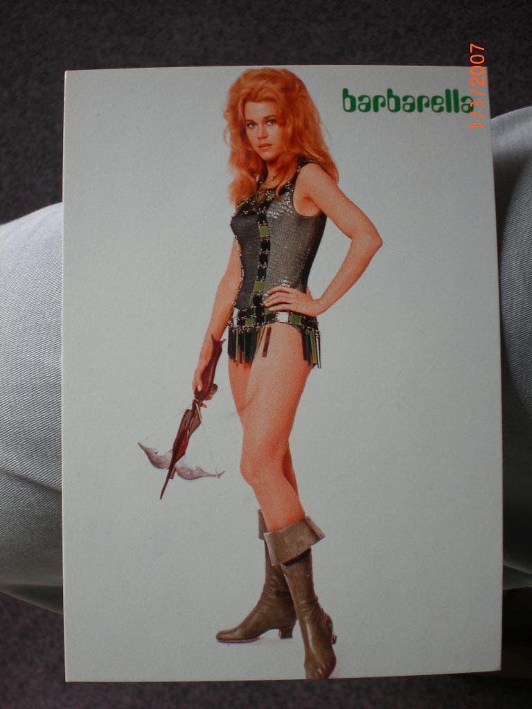 kaart Jane Fonda  ( Barbarella, Ophalen of Verzenden, 1980 tot heden, Ongelopen, Sterren en Beroemdheden