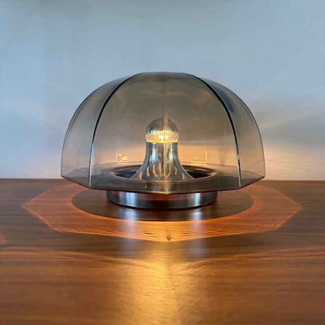 Plafonnière, wandlamp, Hillebrand, Germany, rookglas, jr 60, Huis en Inrichting, Lampen | Plafondlampen, Ophalen of Verzenden