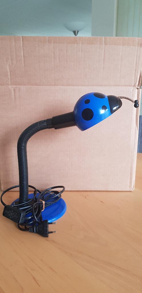 Bureaulamp leiveheersbeestje blauw, Ophalen of Verzenden, Zo goed als nieuw, Minder dan 50 cm