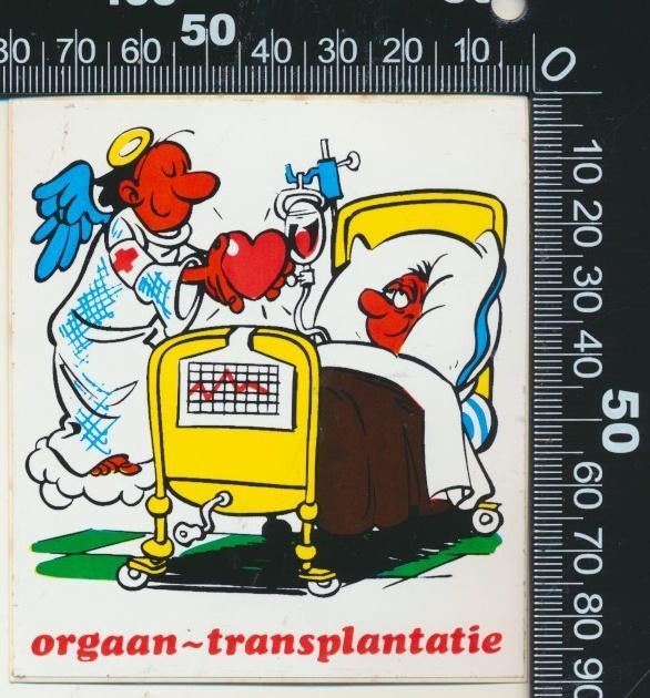 Sticker: Rode Kruis - Orgaantransplantatie, Verzamelen, Ophalen of Verzenden, Zo goed als nieuw, Bedrijf of Vereniging
