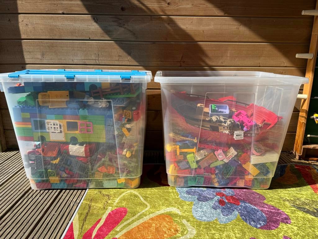 Twee grote boxen vol Duplo, Kinderen en Baby's, Speelgoed | Duplo en Lego, Ophalen, Gebruikt, Duplo, Losse stenen