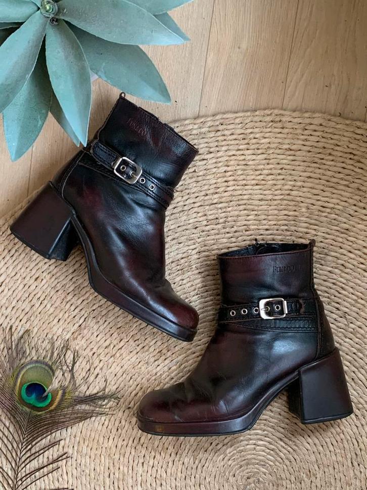 Fun&co retro boots blokhak 38 enkellaarsjes, -, -, Lage of Enkellaarzen, Ophalen of Verzenden
