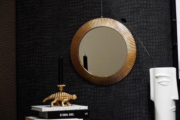 Housevitamin Gouden Ronde Spiegel, Huis en Inrichting, Woonaccessoires | Spiegels, Minder dan 50 cm, --, -, Rond