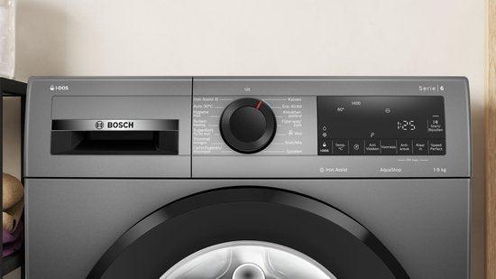 Bosch wasmachine WGG244FNNL Serie 6 met stoom - Grijs, 1200 tot 1600 toeren, Minder dan 85 cm, BSH Huishoudapparaten, 8 tot 10 kg