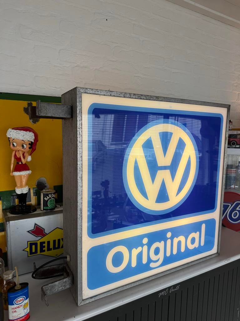 Vintage Volkswagen Original Lichtbak - Garage Reclame, Verzamelen, Ophalen, Gebruikt, ., Lichtbak of (neon) lamp