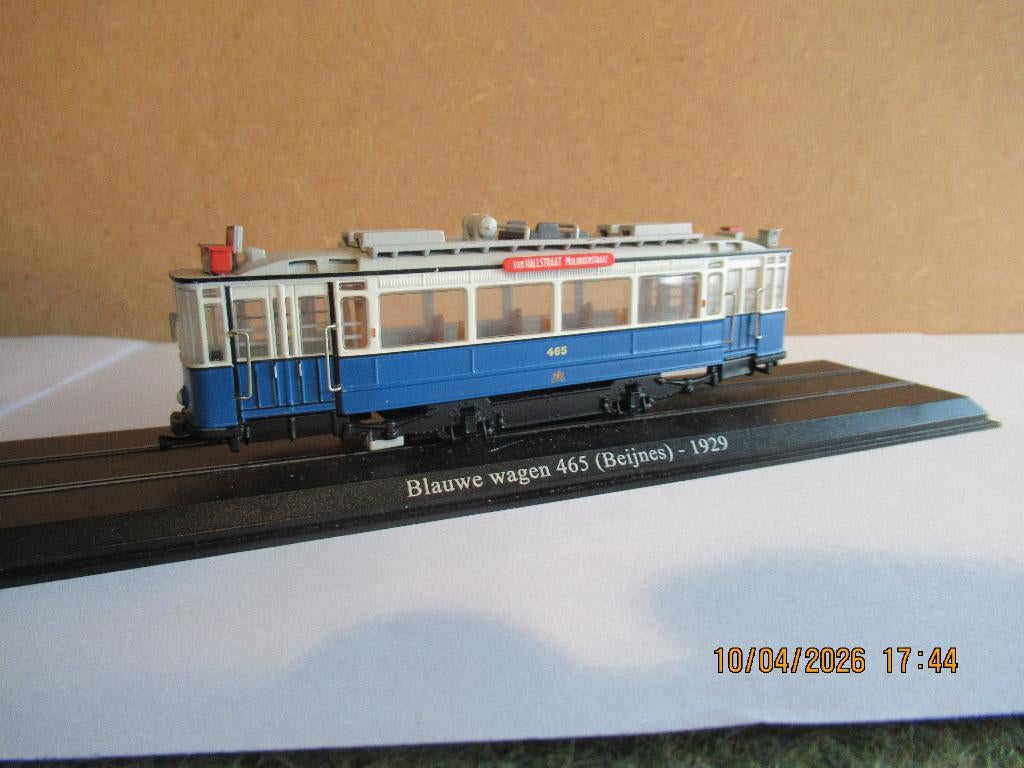 tram  blauwe wagen  Beijnes  1929, Hobby en Vrije tijd, Modeltreinen | H0, Overige merken, Gebruikt, Locomotief, Gelijkstroom of Wisselstroom