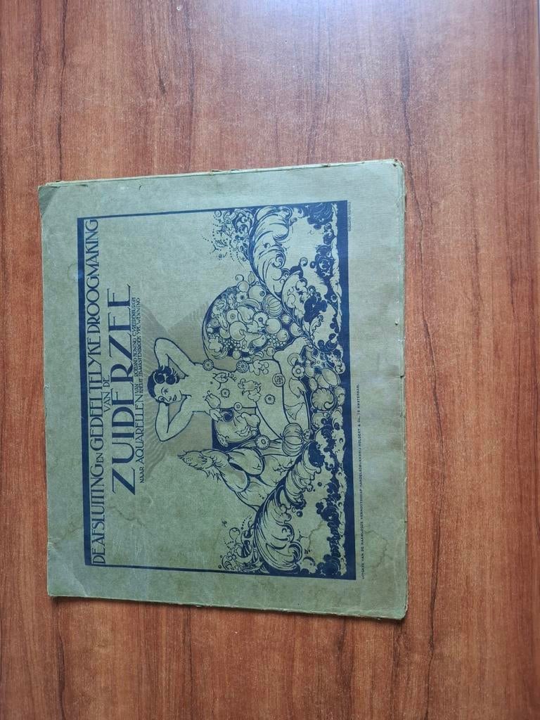 6 aquarellen Zuiderzee in originele enveloppe, Antiek en Kunst, Kunst | Tekeningen en Foto's, Ophalen