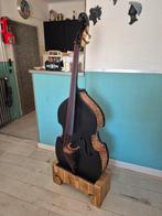 Rockabilly contrabas 1/4 gepimpt met panterprint, Ophalen of Verzenden, Zo goed als nieuw