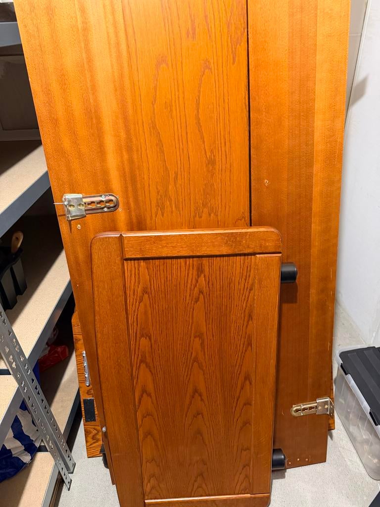 Kersenhouten tweepersoonsbed met electrische lattenbodems, Huis en Inrichting, Slaapkamer | Bedden, Ophalen, Bruin, Tweepersoons